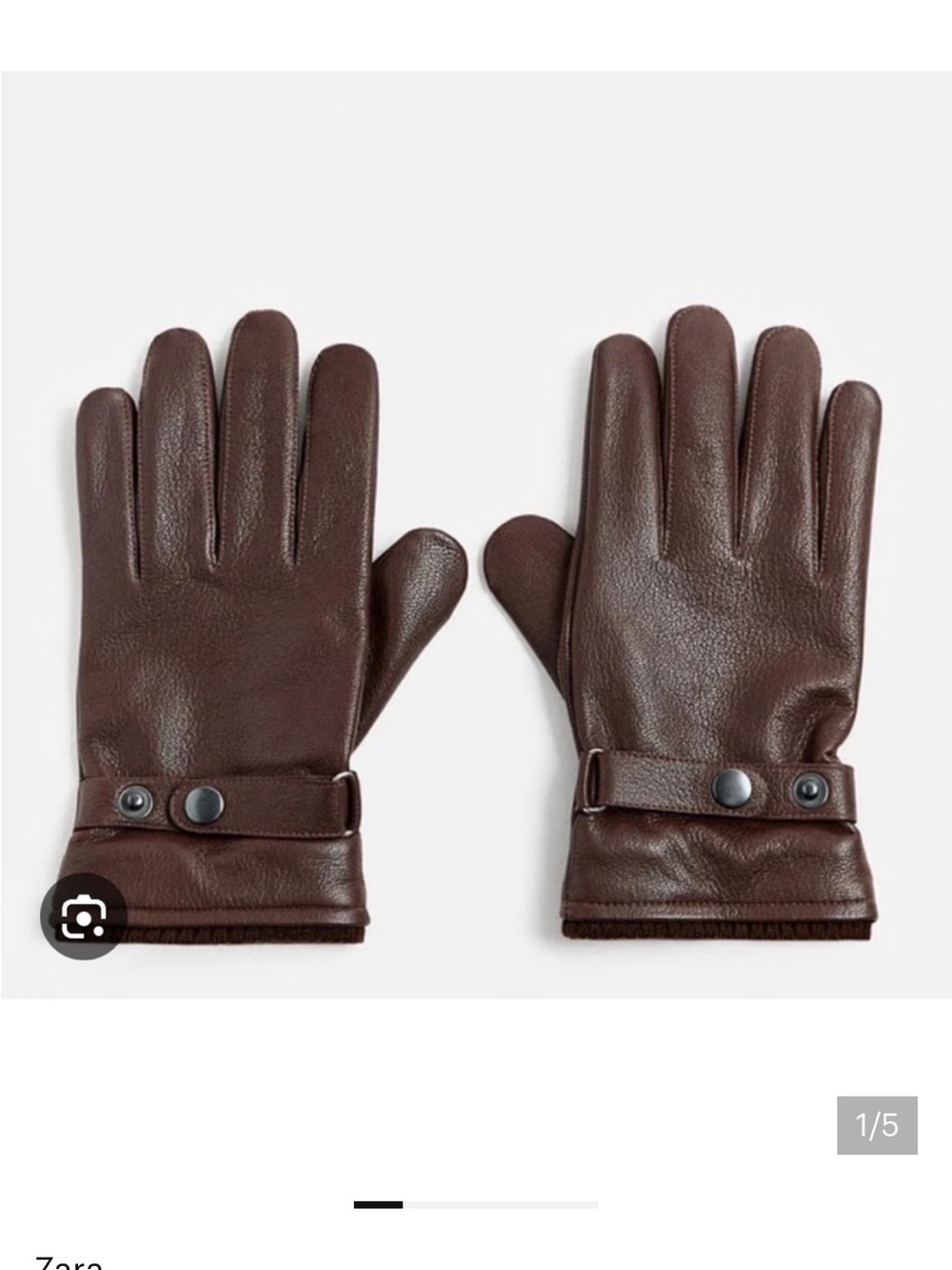 Zara Men’s NWOT 100% leather adjustable gloves 4284/301